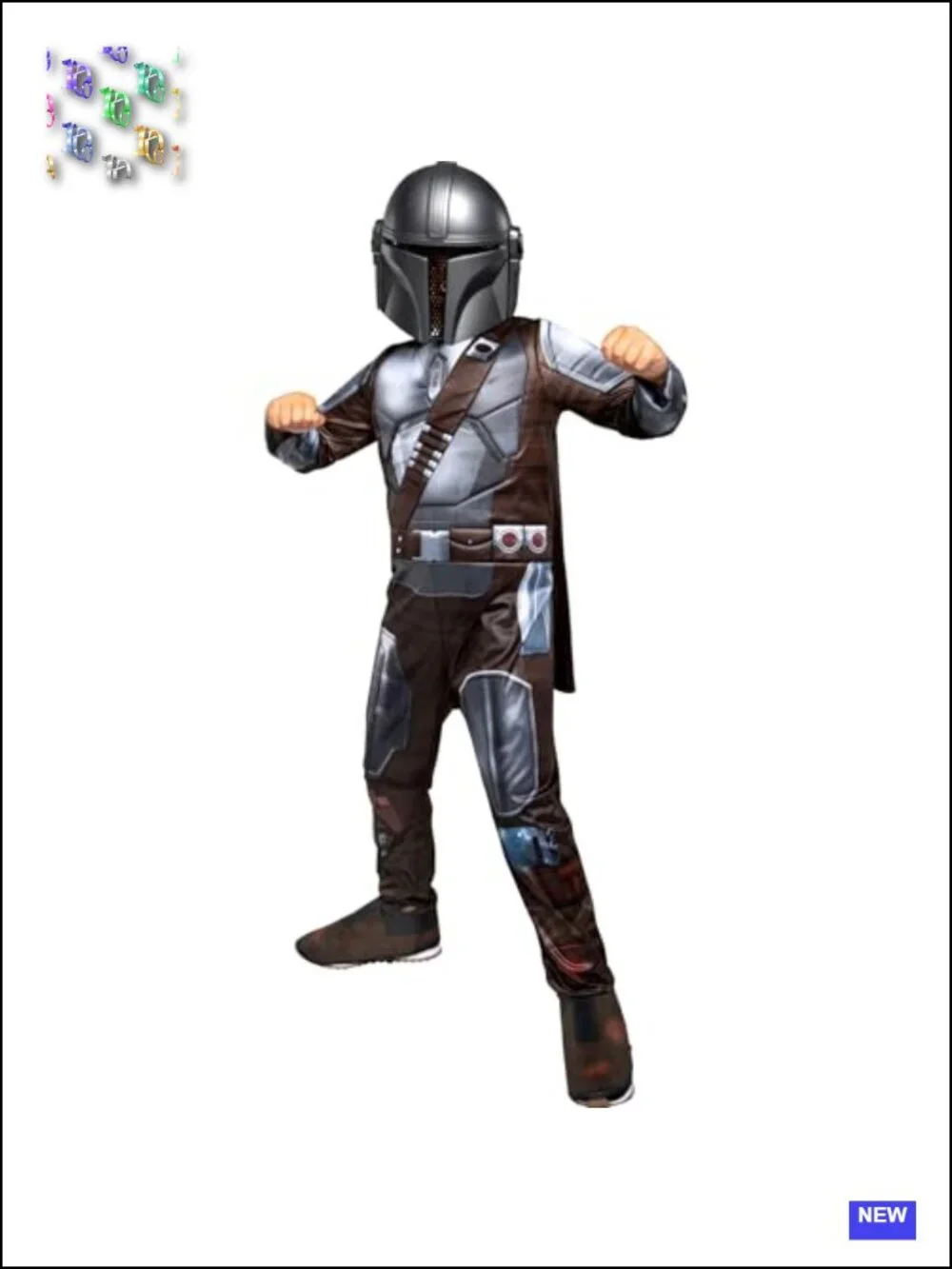 Star Wars Mandalorian Costume Youth Halloween Padded Jumpsuit Mask Cape
